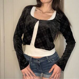 Cotton On Black Velvet Textured Cardigan